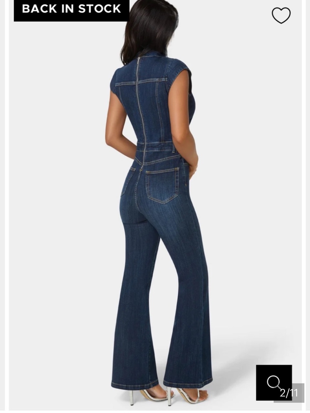 bebe denim rhinestone Jumpsuit - Picture 3 of 4
